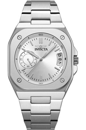 Invicta Cuadro 70656 Herenhorloge - Quartz Uurwerk - Metaal met Zilveren Wijzerplaat - 42 mm