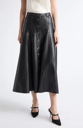 Cinq &agrave; Sept Veena Faux Leather Skirt in Black at Nordstrom, Size 00