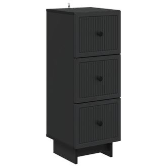 vidaXL Cajonera Negro 33 X 34,5 X 90 Cm Madera De Ingenier&iacute;a Vidaxl
