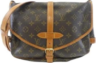 Louis Vuitton Pre-owned Cross Body Bags, male, Brown, Size: ONE SIZE Pre-owned Saumur Monogram Shoulder Bag