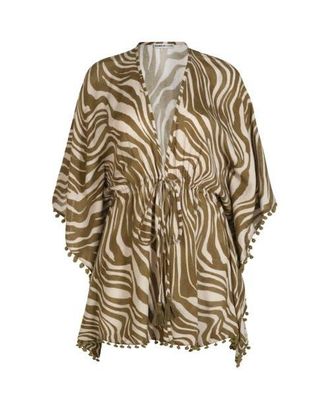 Change of Scenery Audrey Short Drawstring Caftan Cover-Up in Serengeti at Nordstrom