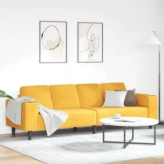 vidaXL Divano Giallo Chiaro 250 X 77 X 76 Cm Tessuto In Cords Vidaxl