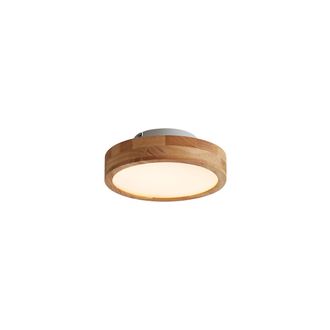QAZQA Escandinavo Plaf&oacute;n Escandinavo De Madera 30cm Con Led Regulable - Pecker Pl&aacute;stico Redonda Incluye Led Max. 1 X 18 Watt - Qazqa