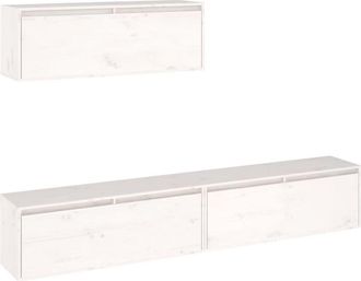 vidaXL Vidaxl - Conjunto de mueble de tv 3 piezas madera maciza de pino blanco