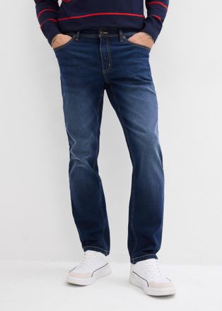 Bonprix Regular-fit-Jeans BONPRIX Regular Fit Stretch-Jeans, Straight, Herren, Gr. 52, N-Gr, blau (dunkelblau denim), Obermaterial: 98% Baumwolle, 2% Elasthan