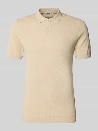 Drykorn Drykorn Slim Fit Poloshirt mit Strukturmuster Modell TRITON in Beige, Gr&ouml;&szlig;e XXL