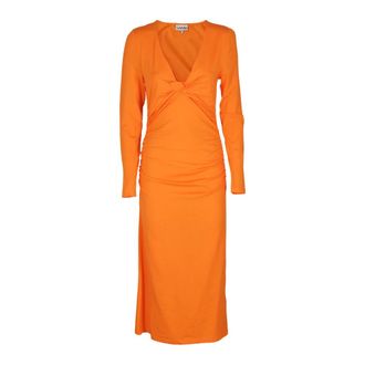 Ganni Midi Dresses, female, Orange, M, Elegant Midi Dress