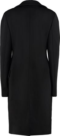Bottega Veneta Womens Double-Breasted Wool Coat Black Double Breasted & Peacoats