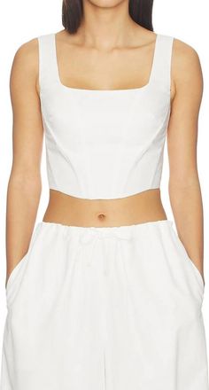 Jonathan Simkhai Clio Cotton Bustier Top In White