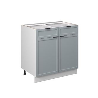 Vicco Mueble Bajo De Cocina Fame-line, Azul Claro-gris, 80 Cm Sin Encimera
