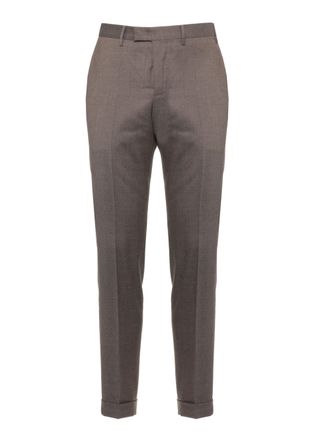 Pantaloni Torino Tailored Straight-Leg Wool Pants with Flap Pockets