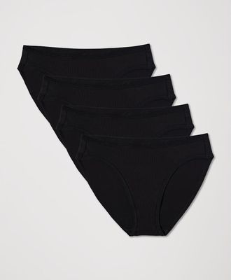 Pact Everyday Classic Fit Bikini 5-Pack Made With Organic Cotton in Black at Nordstrom, Size Xx-Large