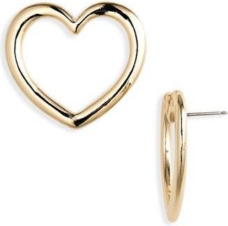 Nordstrom Rack Open Heart Stud Earrings in Gold at Nordstrom Rack