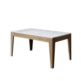 Itamoby Mesa extensible 90x160/220 cm efecto madera fresno blanco/roble