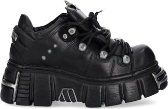 New Rock M-120N-C26 lace-up platform trainers - Black