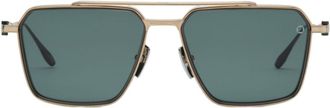 Akoni Geometric Square Frame Sunglasses With Double Bridge Design