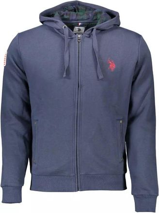 U.S.Polo Association Mens Zipup Hoodie Knitwear Style - Dark Blue Cotton - Size 2XL