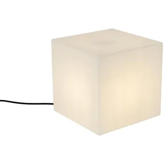 QAZQA Qazqa Moderno L&aacute;mpara De Exterior Inteligente Blanca 30 Cm Cuadrada Con Led A60 Ip44 - Nura Pl&aacute;stico Cuadrada Adecuado Para Led Max. 1 X 8.5 Watt
