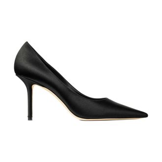Jimmy Choo London Love 85 Satin Pumps - female - Jimmy Choo - Pumps - Black - 8 UK - Shoes