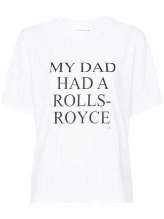 Victoria Beckham T-Shirt In Cotone Con Slogan My Dad Had A Rolls-Royce-Donna