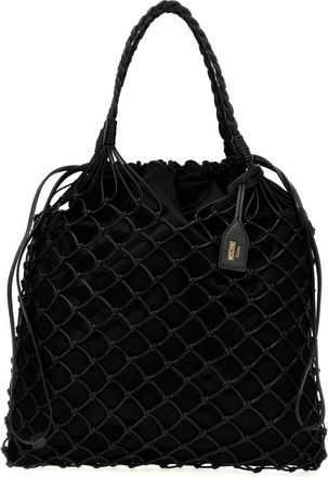 Moschino Woven Nappa Leather Shopping Bag