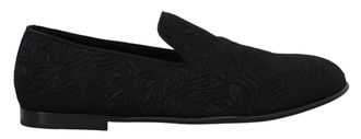 Dolce & Gabbana Mens Black Floral Jacquard Slippers Loafers Shoes Cotton - Size 40.5 EU/IT