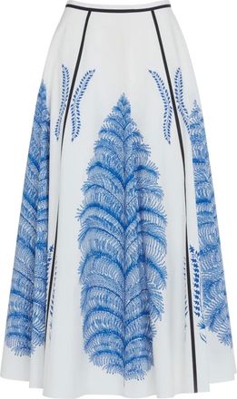 Giambattista Valli Gonna midi con stampa - Bianco