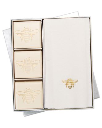 Carved Solutions Bee 15Pc Soap & Towel Set