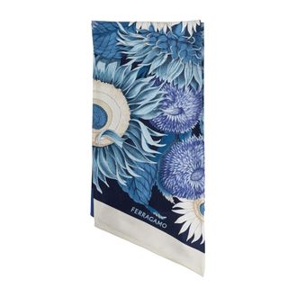 Ferragamo Silky Scarves, female, Blue, Size: ONE SIZE BA Girasoli Silk Scarf