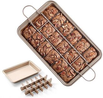 OEM Padella Con Divisori, Set Di Teglie Antiaderenti, Teglia In Acciaio Al Carbonio Con Manico, Adatta Al Forno, 18 Quadrati Pretagliati