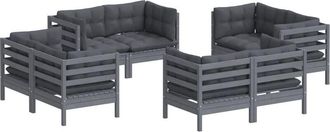 vidaXL Muebles De Jard&iacute;n 8 Pzas Con Cojines Antracita Madera De Pino Vidaxl