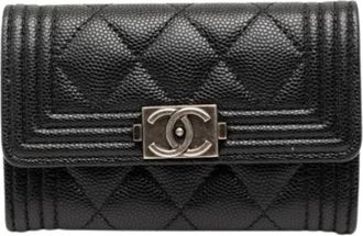 Chanel Pre-owned Wallets, female, Black, Size: ONE SIZE Pre-owned Card case