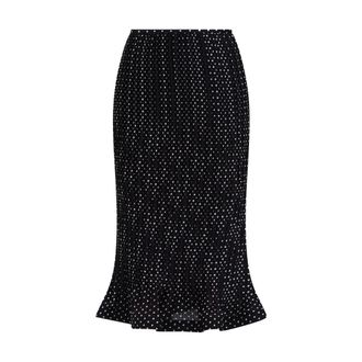 Simona Corsellini Midi Skirts, female, Black, Size: M Pleated Polka Dot Midi Skirt