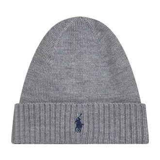 Polo Ralph Lauren Signature Pony Wollen Muts - Heren - Accessoires - Grijs - Maat: ONE Size Wol