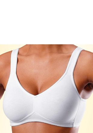 Petite Fleur Soft-BH PETITE FLEUR, Damen, Gr. 100, Cup C, schwarz (schwarz, wei&szlig;), Trikot, Obermaterial: 95% Baumwolle, 5% Elasthan, BHs Soft-BH, ohne B&uuml;gel, Baumw