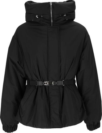 Moorer Glarea-STP Black Padded High-Collar Belted Jacket