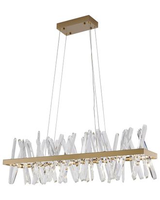 Bethel International Stainless Steel Led Chandelier With Crystals