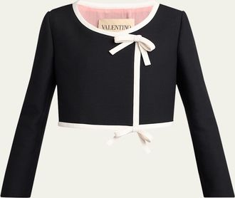Valentino Garavani Contrast Bow Crop Coat