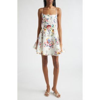 Camilla I Left My Heart in Granada Print Linen & Silk Minidress at Nordstrom, Size Medium