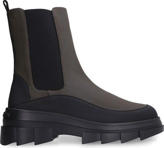 Stuart Weitzman Womens Noho Chelsea Boots Green Technical Fabric
