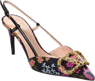 Valentino VLogo 80 Canvas Slingback Pump