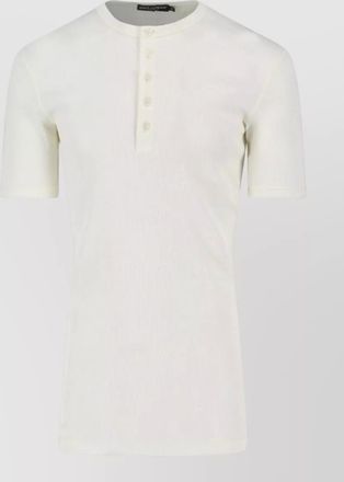 Dolce & Gabbana cotton ribbed short-sleeve henley t-shirt