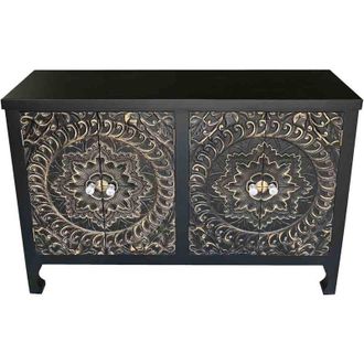 Wanderlust Deco Aparador De Madera De 4 Puertas 100,5x26x70