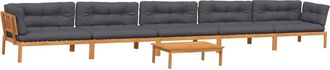 vidaXL Set De Sof&aacute;s De Palets De Jard&iacute;n Y Cojines 6 Pzas Madera Acacia Vidaxl