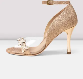 Bloch Ladies Poema Argentine Tango Shoes, Champagne Glitter