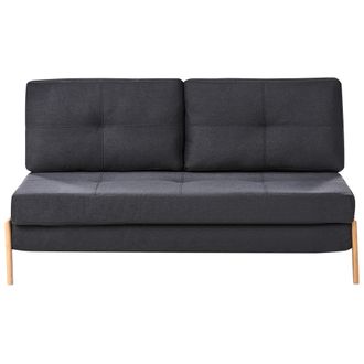 Beliani Beliani - Sof&aacute; Cama Tapizado En Tela Negro Cojines 2 Plazas Estilo Escandinavo Edland
