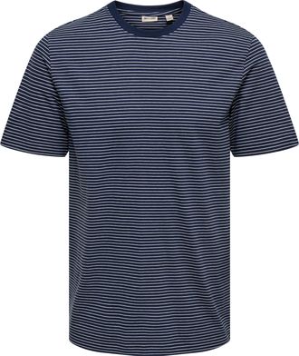 Only & Sons Rundhalsshirt ONLY & SONS ONSFRED LIFE RLX SS STRIPE TEE NOOS, Herren, Gr. XXL, navy blazer stripes:gardenia, Jersey, Obermaterial: 100% Baumwolle, ge