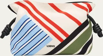 Loewe Flamenco Woven Striped Clutch Bag