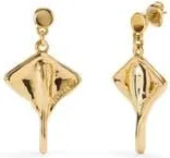 UNOde50 Short Earrings with 18K Gold Plating and Manta Ray Shape at Nordstrom