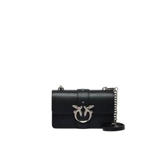 Pinko Love One Mini - Dames - Schoudertassen - Zwart - ONE Size - Katoen - Tassen